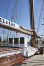 Deck of Spanish Navy Sailing Training Ship Juan Sebastian de Elcano moored in Szczecin