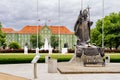 Statue of Pope John Paul II on Jasne Blonia city park with