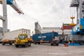 Unloading a container ship in Stetting sea port, Poland Royalty Free Stock Photo