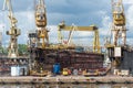 Szczecin shipyard Stocznia Szczecinska SA. Poland. 08-28-2017.