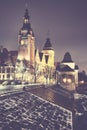 Szczecin Stettin City at night, Poland.
