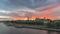 Szczecin, West Pomeranian Voivodeship, Poland - 06 September 2020: Sunset over the city