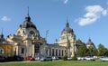 Secheni Bathhouse is the largest bath complex in Budapest and Europe. Medical bath of Secheni. There are different types of Royalty Free Stock Photo