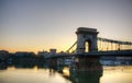 Szechenyi chain bridge in Budapest, Hungary Royalty Free Stock Photo