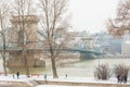 Szechenyi Chain Bridge in Budapest, Hungary, Europe