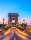 The Szechenyi Chain Bridge (Budapest, Hungary) Royalty Free Stock Photo