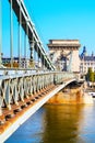 The szechenyi chain bridge on Danube river, Budapest