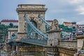 Szechenyi Chain Bridge night view Budapest, Hungary Royalty Free Stock Photo