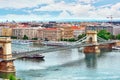 Szechenyi Chain Bridge-one of the most beautiful bridges of Budapest, Hungary.