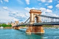 Szechenyi Chain Bridge-one of the most beautiful bridges of Budapest, Hungary.
