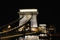 Szechenyi Chain bridge over Danube river, Budapest, Hungary. Royalty Free Stock Photo