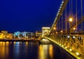Szechenyi Chain bridge over Danube river, Budapest, Hungary Royalty Free Stock Photo