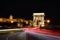 Szechenyi Chain bridge over Danube river, Budapest, Hungary. Royalty Free Stock Photo