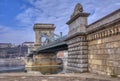 Szechenyi Chain bridge over Danube river, Budapest, Hungary Royalty Free Stock Photo