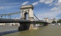 Szechenyi Lanchid - historical bridge over Danube in Budapes the capital of Hungary