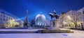 Szechenyi square in winter in Pecs, Hungary Royalty Free Stock Photo