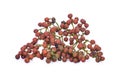 Szechuan pepper (Zanthoxylum piperitum), fruits isolated on whit