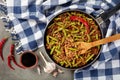 Szechuan Pork Stir Fry with Green Beans Royalty Free Stock Photo