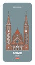 Szeged cathedral in Szeged, Hungary. Architectural symbols of European cities