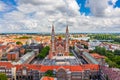 Szeged, Hungary - Aerial panoramic view of the Votive Church and Cathedral of Our Lady of Hungary Szeged Dom on a summer day Royalty Free Stock Photo