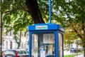 Logo of Invitel on a phone booth in Szeged. Invitel is a Hungarian phone carrier and operator specialized in the telecom business.