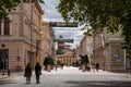 Pedestrian street of karasz utca, a of the city center of Szeged, Southern Hungary