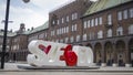 The Szeged Sign at the Cathedral Square at the Votive Church and Cathedral of Our Lady of Hungary, Dom in Szeged