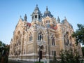 Szeged synagogue seen from the bottom during the end of the afternoon. It is a symbol of the Central European judaism Royalty Free Stock Photo