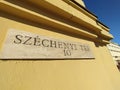 Szeged Szechenyi Square table on city hall building