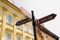 Szeged tourist attractions arrow direction sign in Hungary