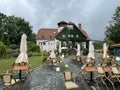 Terrace at Szekler Mansion house-SzÃÂ©kelykÃâ KÃÂºria, Coltesti, Romania