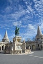 Szent Istvan statue at Fishermans bastion in Budapest Royalty Free Stock Photo