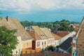 SZENTENDRE, HUNGARY - JULY 26, 2016: View over the roofs of Szen Royalty Free Stock Photo