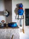 View on a fireplace in a traditional hungarian pise house