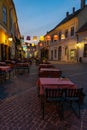 10.21.2022 - Szentendre, Hungary: Main square with beautiful city lights in Szentendre Hungary next to Budapest with