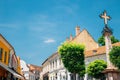Szentendre medieval old town main square street in Hungary Royalty Free Stock Photo