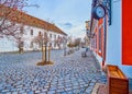 Szentlelek ter (Holy Spirit Square) in Obuda, Budapest, Hungary Royalty Free Stock Photo