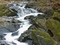 Szepit waterfall, Hylaty torrent, Bieszczady Mountains, Bieszczady, Zatwarnica, Polish Mountains and landscapes Royalty Free Stock Photo