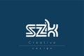 SZK Creative Unique Modern Letter Logo Design Royalty Free Stock Photo