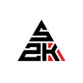 SZK triangle letter logo design with triangle shape. SZK triangle logo design monogram. SZK triangle vector logo template with red Royalty Free Stock Photo
