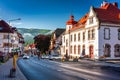 Szklarska Poreba, Poland - June 30, 2022: Beautiful architecture of the Szklarska Poreba town in Karkonosze mountains, Giant