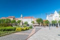 Main Square with statue of Holy Trinity Szentharomsag-szobor in old town of Szombathely Royalty Free Stock Photo