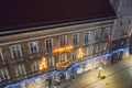 Szprotawa, a city in Poland, a view of the market square and the town hall building.