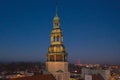 Szprotawa, a city in Poland, a view of the market square and the town hall building.