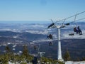 Szrenica mountain chair lift Royalty Free Stock Photo