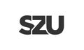 SZU logo design template with strong and modern bold text. Initial based vector logotype featuring simple and minimal typography. Royalty Free Stock Photo