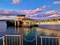 Sydney Harbour Ferry Docking at Rose Bay at Night, Australia Royalty Free Stock Photo