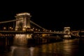 Night view of the SzÃÂ©chenyi bridge Royalty Free Stock Photo