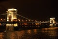 The SzÃÂ©chenyi Chain Bridge in Budapest Hungary. Royalty Free Stock Photo