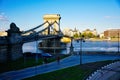 The SzÃÂ©chenyi Chain Bridge in Budapest, Hungary. Royalty Free Stock Photo